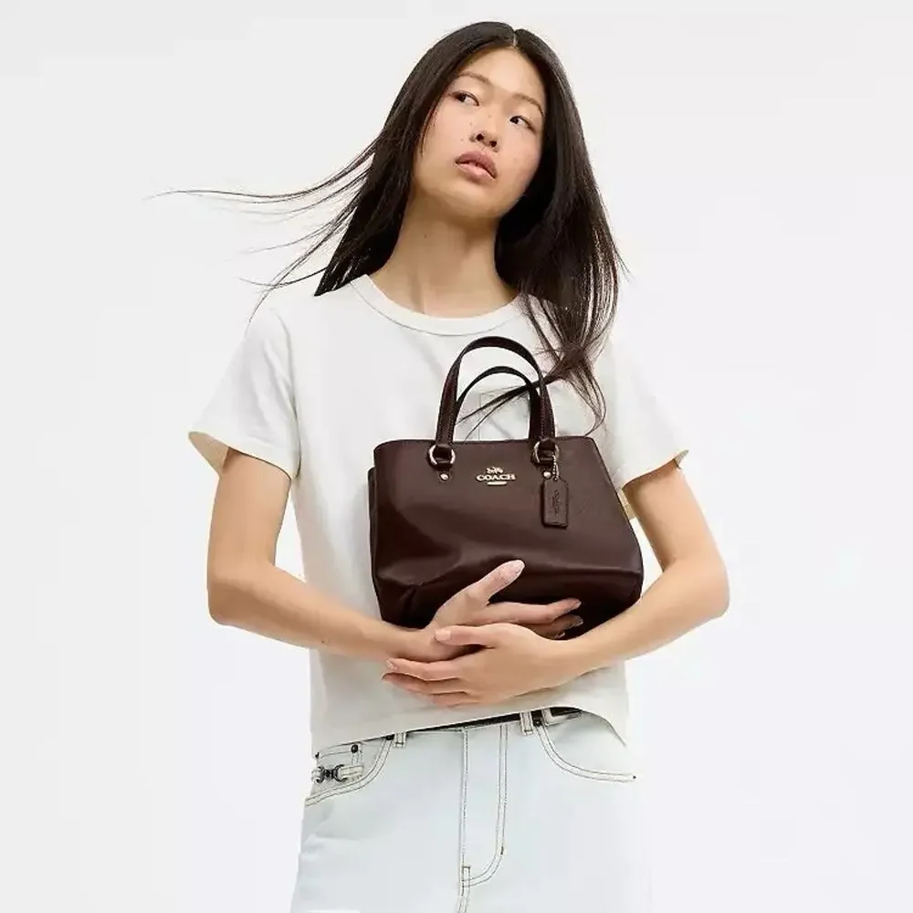 NWT Coach Station Carryall Bag CET29 crinkle leather/Gold/Maple